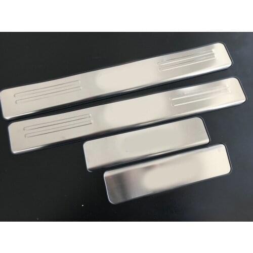 Stainless steel scuff plate door sill 4pcs/set car accessories For Kia RIO seda hatchback 2006-2015