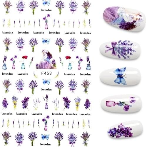 1 Pc Butterfly Nail Foil Stickers for Nails 3D Flower Leaf Tree Green Simple Summer Decal for Nail Stickers DIY Nails Design