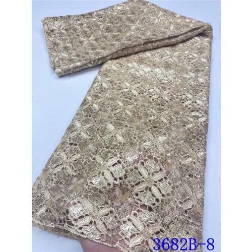 NI.AI High Quality African Sequins Lace Fabric Nigerian Wedding Party Dress Women French Tulle lace Royal Blue lace XY3682B