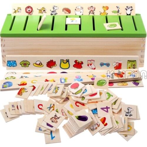 Montessori Educational Wooden Toys 3D Wooden Puzzles for Kids Baby Sorting Matching Game Montessori Educational Toys Math