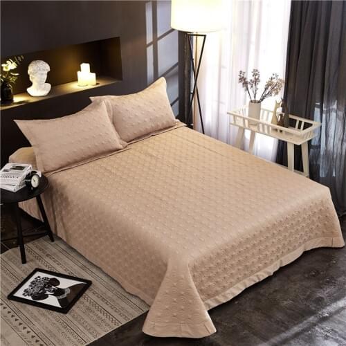 12 color solid color 3PCS egyptian Cotton Bedspread thick Duvet Quilt sets bed cover pillowcase