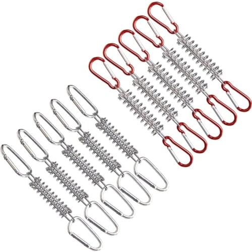 OOTDTY Steel Tent Rope Tightener with Carabiner Clip Cord Adjuster Tensioner Buckles