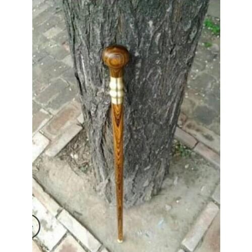 Wholesale factory High-grade golden sandalwood A cane Solid Mahogany hand tiger skin sandalwood crutches civilized crutches