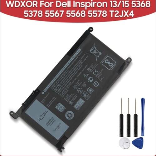 Original Replacement Laptop Battery WDXOR P61F001 For Dell Inspiron 13 5368 5378 15 5567 5578 15 5568/13 7368 WDXOR Series 42Wh