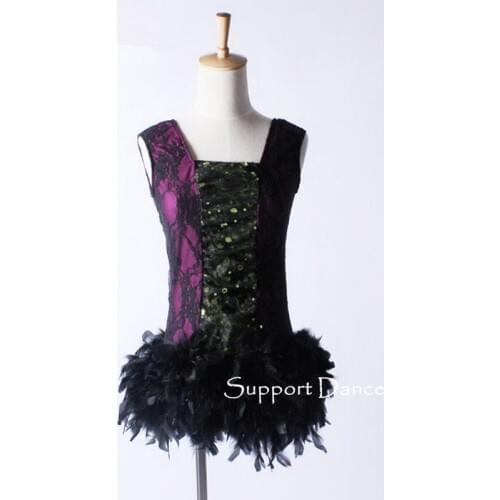 Support Dance Feather Lace Professional Ballet Dress Children Adult Dance Costume C156