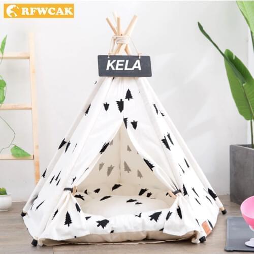 RFWCAK Pet Dog Tent Pet Dog House Kennel Washable Tent Dog Bed For Small Dogs Puppy Cat Indoor Outdoor Portable Teepee With Mat