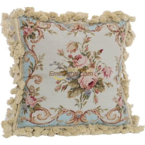 Rococo cloth art Baroque soft Hand woven pillow needlepoint cushion Imported Art