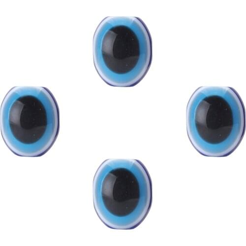 EVIL EYE 50pcs new fashion Oval Shape evil eye blue bead 8*10mm 30g resin for Charms Beads & Jewelry Making