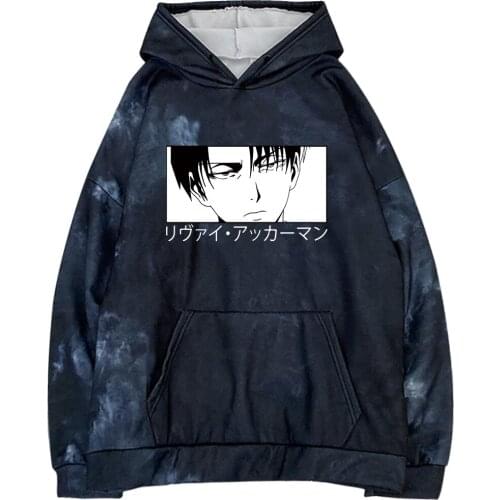 Japanese Anime Attack on Titan Eyes Hoodie Women Men Harajuku Tie-dye Hoodie Pullover