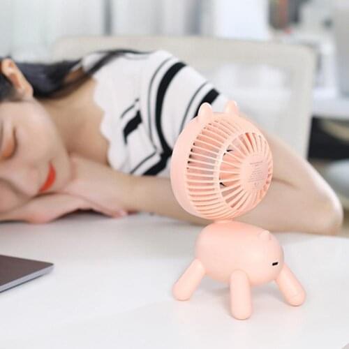 Durable Desktop Fan 4 Wind Speeds Multi-purpose Adjustable 4 Wind Speeds Adorable Cartoon Dog Shaking Head Fan for Indoor