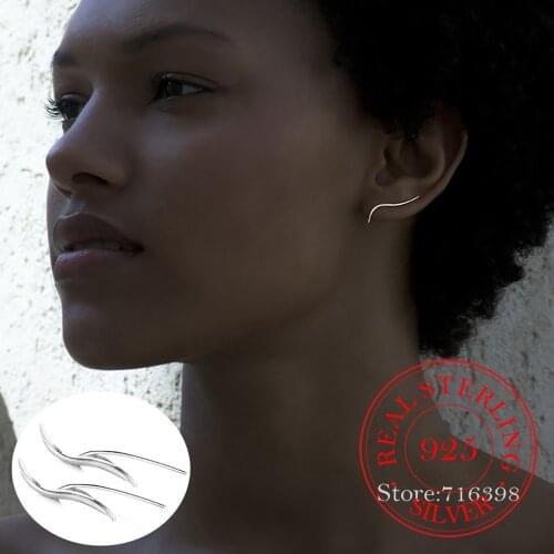 925 Sterling Silver Geometric Stud Earrings for Women Gril Kids Bijoux Fashion Jewelry Pendientes Mujer Moda eh1341