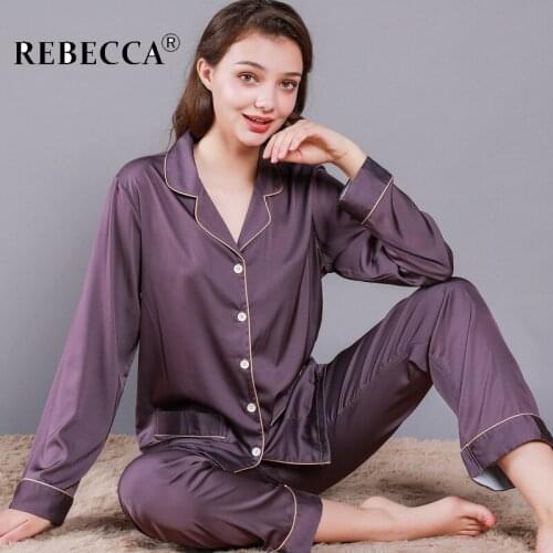 Quality Pijamas Women Female Pantsuit Women Ice Silk Suit Long Sleeve Silk Pajamas Thin Satin Sleeping Home Suit Sleepwear