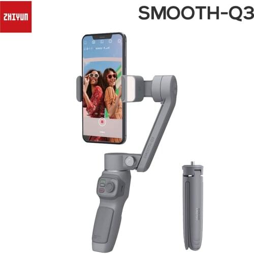 Zhiyun Smooth Q3 3-Axis Smartphones Gimbal Flexible Handheld Stabilizer with Fill Light for iPhone Xiaomi Samsung Huawei OPPO