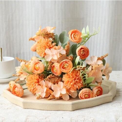 1 Bouquet Easy to Maintain Fake Flower Bouquet Charming Faux Silk Flower Everlasting Simulation Artificial Flower Home Decor