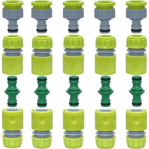 20pcs 1/2" Adapter Plug Quick Coupling Hose Tube Connector Repair Drip Irrigation 1/2'' 3/4'' Nipple Fitting Garden Tools