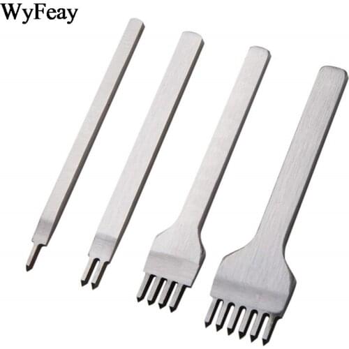 4 Pcs/set 3/4/5/6mm Leather Craft Tools Hole Punches Lacing Stitching Tool Hand-stitched High-gradewhite Steel Linger Hiratsuka