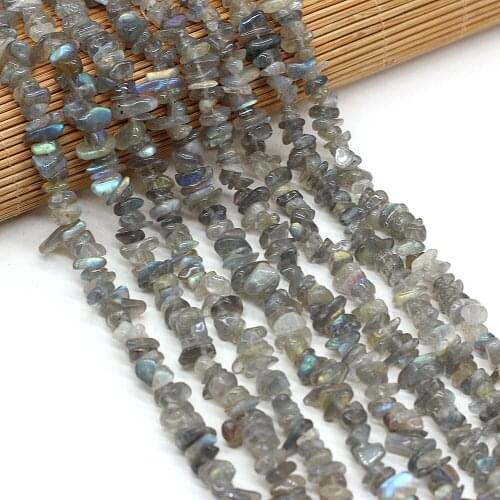 40cm Natural Flash Labradorite Stone High Quality Irregular Gravel Chips Loose Beads for Women Bracelet Jewelry Size 3x5-4x6mm