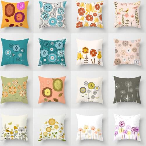 45*45cm Abstract Painting Flowers Cushion Cover Throw Pillows Cover For Home Sofa Car Decorative Pillowslip Pillows Pillow Case