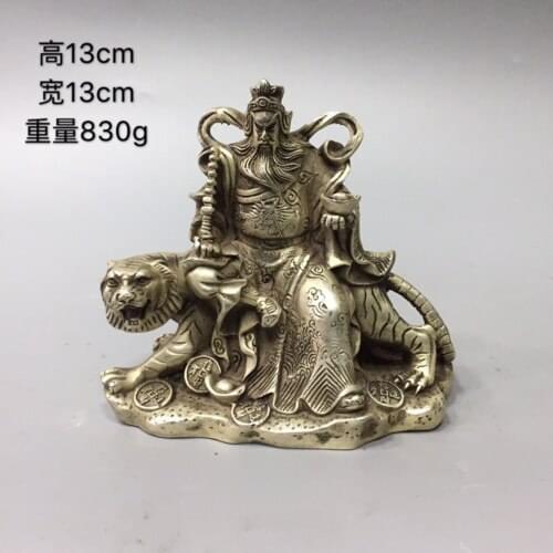 5.1"Old Chinese antiques Qianlong year system Tibetan Silver Mammon Guan Yu
