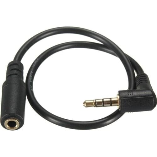 90 degree right angled 3.5mm 4 poles o Stereo Male to Female Extension Cable 10cm