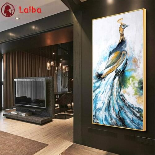 Diamond Mosaic Abstract animal art colorful peacock Picture Diamond Painting Cross Stitch Embroidery Needlework Wall Art