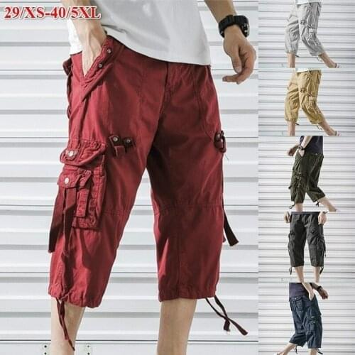 Cargo Shorts Men 2020 Army Military Homme Shorts Casual Solid Multi-Pocket Male Cargo Shorts Plus Size