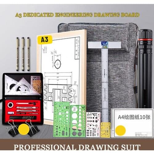 Mechanical building professional engineering drawing board A3 solid 8K professional drawing tool set 8 open wooden T-scale