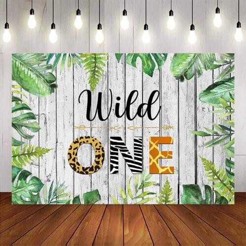 Photography backdrop wild one safari jungle party background for photo booth studio first birthday party background custom wood