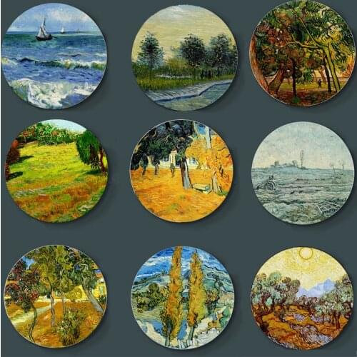 6/7/8/10 Inch Ceramic Plate Netherlands Post-impressionism Oil Painting Master Van Gogh Art Plate Handmade Decoration