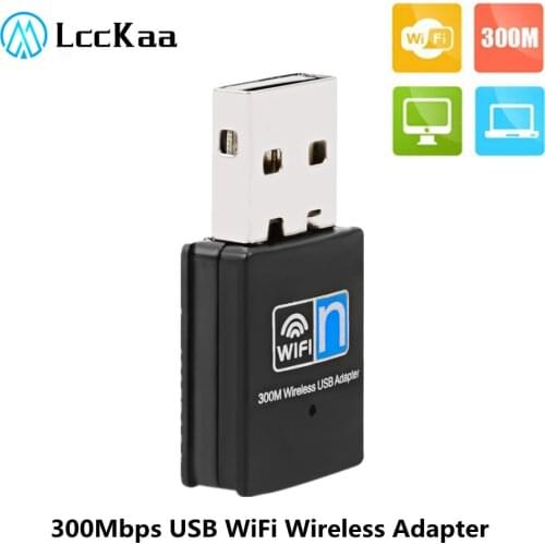 LccKaa USB WiFi Adapter 300Mbps 2.4GHz USB 2.0 WiFi Dongle 802.11 n/g/b Wireless Network Card for Laptop Desktop PC Computer