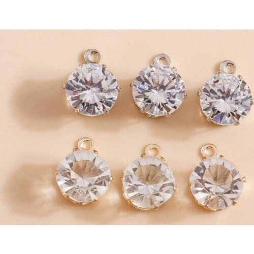 30pcs 8*11mm 2 Style Fashion Mini Crystal Charms Pendants for Neckalces Bracelets DIY Handmade Crafting Jewelry Findings Making