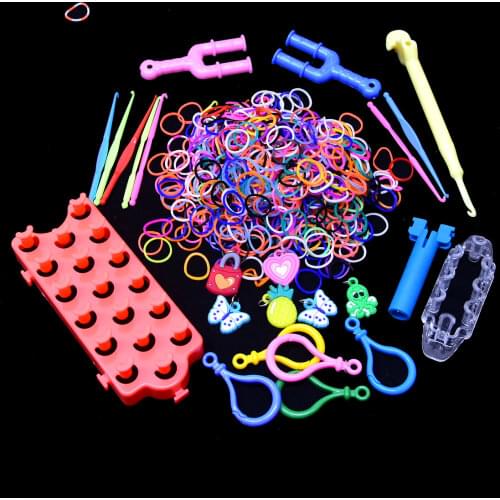 Fashion Rubber Band Loom Weaver Kit for DIY Elongated Knitting Machine Bracelets Weaving Frame Bands Hook Arts Crafts, DIY Toys