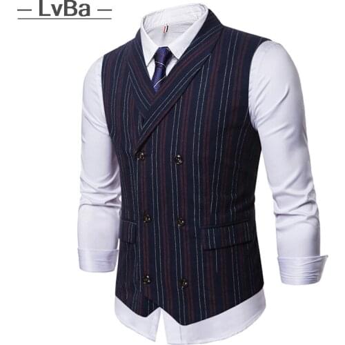 Mens suit vest striped Waistcoat high-end luxury Formal Dress Vests Groom Wedding Sleeveless Jacket gilet