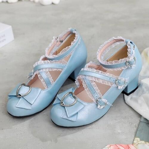 2021 New Spring Sweet Princess Girls Female Kawaii Tea Party Japanese Cute Cosplay Anime Lolita Shoes Women Harajuku Feminine