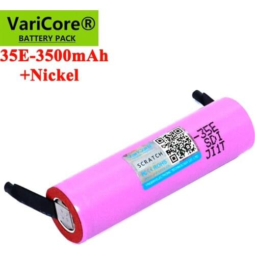 New Original INR18650-35E 3.7V 3500mAh Max 13A Discharge Power Battery For Mobile power batteries+Nickel sheet