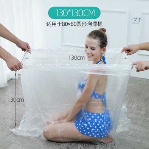 Travel disposable bath bucket bath bag thickened bath bag bathtub set wooden bucket bag spa plastic film bath bag