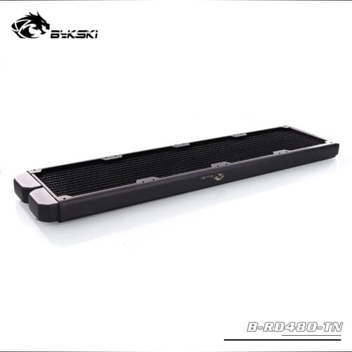 BYKSKI 28mm Thickness Copper 480mm length Single Row of Radiator Computer Water Cooling Liquid Heat Exchanger use for 12cm Fans