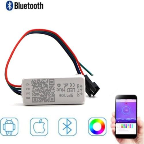SP110E Pixel light Controller WS2811 WS2812B WS2812 dimmer SK6812 RGB RGBW APA102 WS2801 pixels Led Strip Bluetooth-compatible