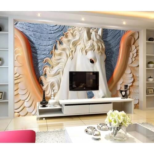 Custom Any Size Mural Wallpaper Tianma embossed background wall 3D background wall embossed decorative painting mural