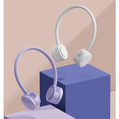 Qualitell Mini Neck Fan Portable Bladeless USB Rechargeable Mute Sports Fans for Outdoor Ventilador Portatil Abanicos Cooling