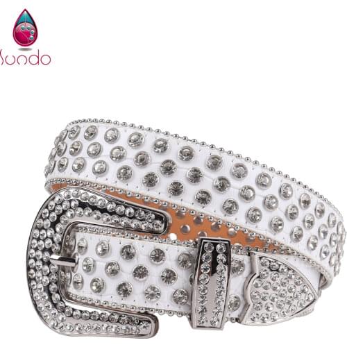 Womens Rhinestone Belt Luxury Designer Crystal Studded Belt High Quality Artificial Diamond Waistband Genuine Leather Men Belts