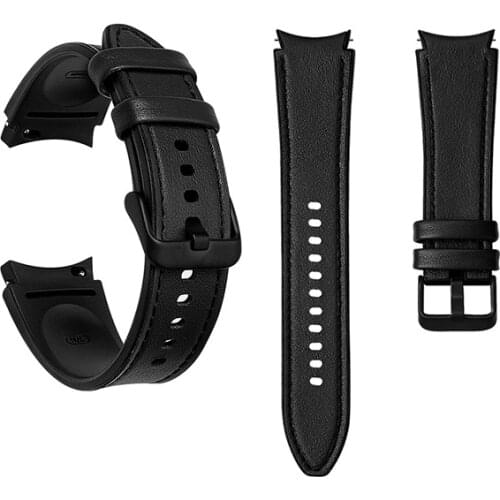 20mm Leather Silicone Watch Band for Samsung Galaxy Watch 4 40mm 44mm Sport Strap for Galaxy Watch 4 Classic 42mm 46mm Band