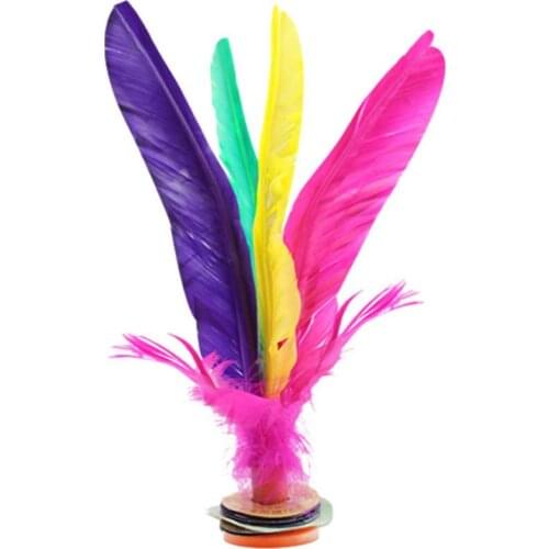 Feather Kick Shuttle 10pcs Colorful Feather Chinese Jianzi Soccer Foot Kick Jianzi Outdoor Sports Toy Game Fitness Equipment