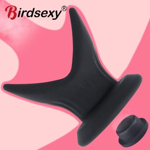 Silicone Opening Anal Plug Hollow Petal Tunnel Butt Plug Prostate Massage Anal Dilator Vaginal Speculum Enema Man Woman Sex Toy