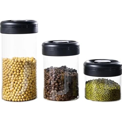 TIMEMORE Glass Container Vacuum Glass Sealed Jar Snacks Tea Coffee Beans Storage Jar Kitchen Storage Glass Jars and Lids