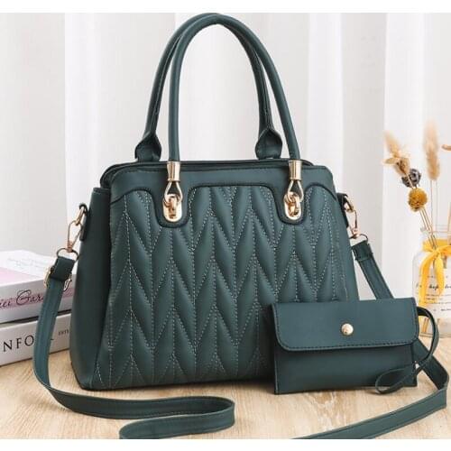 2021 Summer New Two-Piece Womens Bags Thread Rhombus Fashion Tote Handbag Large Capacity Ladies Shoulder Messenger Bag Purse