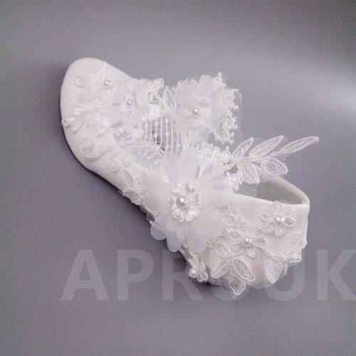 3CM wedges heel white lace flower wedding shoes bride handmade beautiful designer bridal shoes bridesmaid flower girl dress shoe