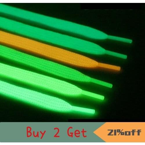 Off white luminous color shoelace 3M reflective shoelace sports night running safety shoelace flat shoes sports shoelace glow