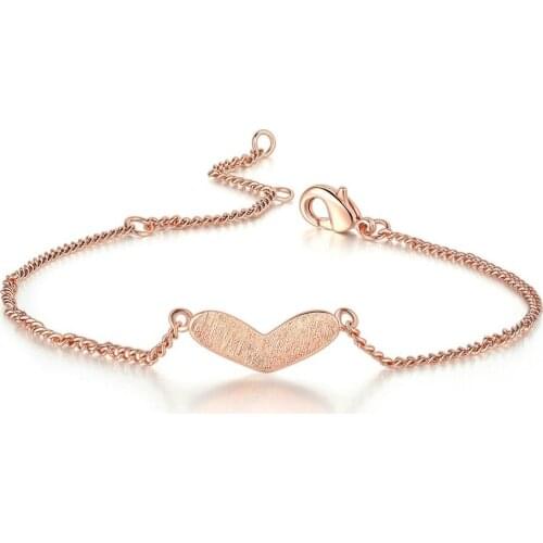 TRACYSWING Top Quality Sweet Heart Rose Gold Color Bracelet For Women Jewelry Party Gift Wholesale TWH090