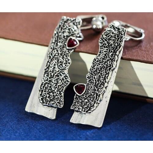 Vintage Pendientes Sawtooth Knife Ear Clips Long Earrings for Women Indian No Ear Hole Earring Jewelry Z3D381